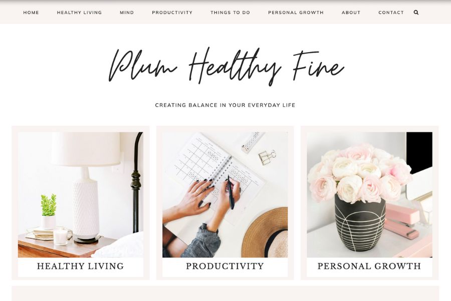 plum healthy fine lifestyle blog home page